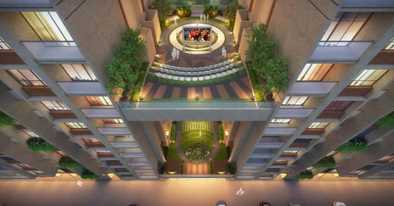 Balcony area providing natural light in 2 and 3 BHK apartments in Kiwale Pune.